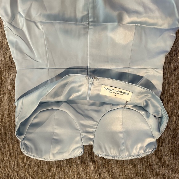 Naked Wardrobe Medium Cinderella Blue Clamshell Strapless Dress NWOT - Picture 6 of 15